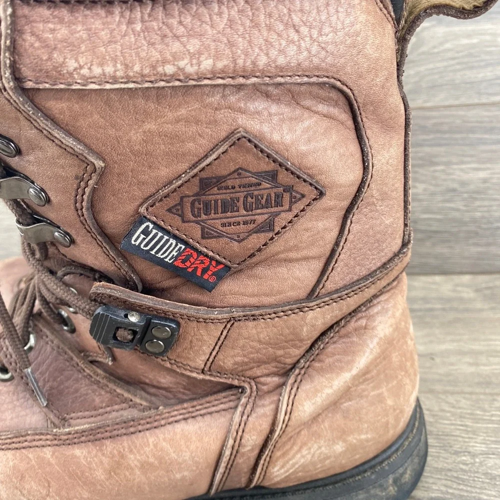 Guide Gear Hunting Boots Mens 13 Brown Leather Guide Dry Waterproof Field Tested